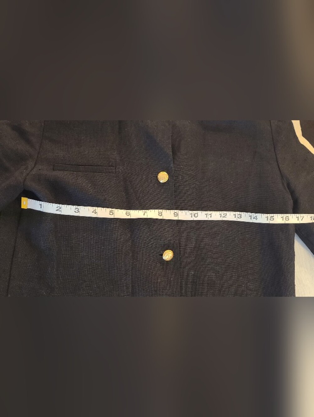 Valentino Miss Vintage Midi Shirt Dress Black with Cream Trim Gold Buttons, M - Picture 6 of 12